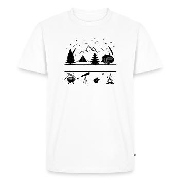 Camping Life Banner - Men's Premium Organic T-Shirt - white - Front - Nico (187cm)