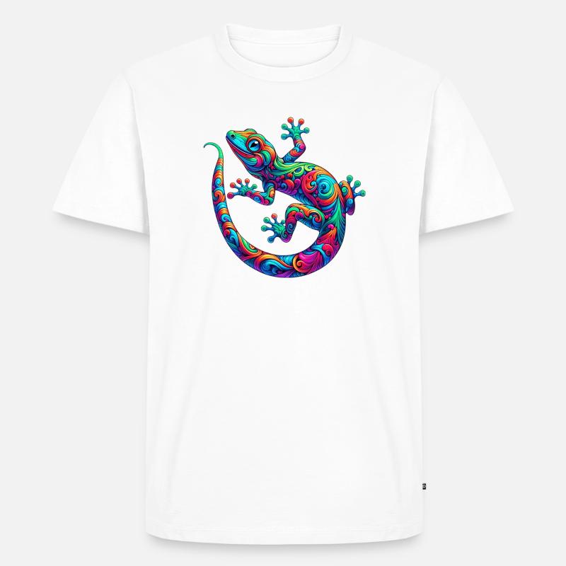 Gecko - Männer Premium Bio T-Shirt - Weiß