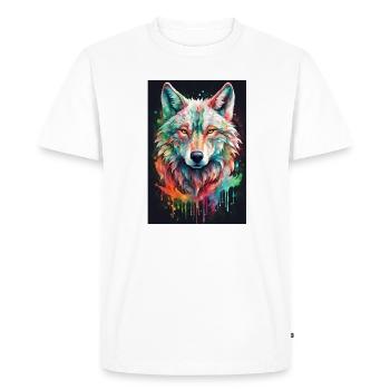 Explosion colorée de la couleur de la tête de loup - T-shirt Premium bio Homme - blanc - Devant - Nico (187cm)
