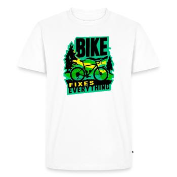 Bike Fixes Everything Adventure Design - Men's Premium Organic T-Shirt - white - Front - Nico (187cm)