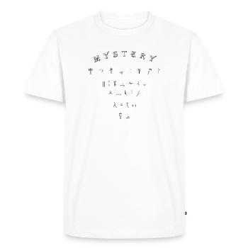 Mystère, à quoi bon - T-shirt Premium bio Homme - blanc - Devant - Nico (187cm)