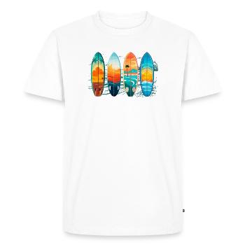 Planches Surf - T-shirt Premium bio Homme - blanc - Devant - Nico (187cm)