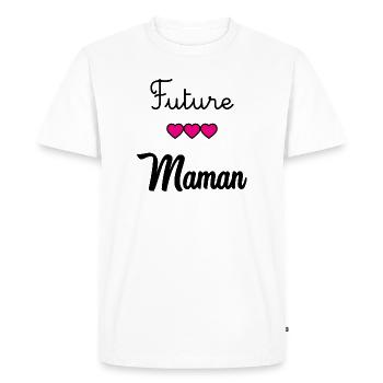 FUTURE MAMAN - T-shirt Premium bio Homme - blanc - Devant - Nico (187cm)