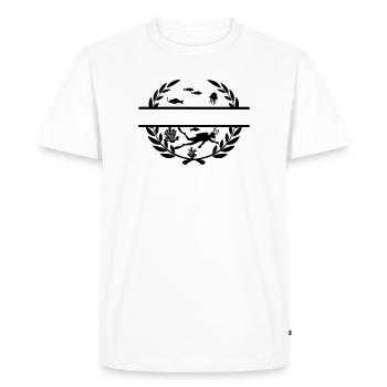 Diver underwater in laurel wreath - Men's Premium Organic T-Shirt - white - Front - Nico (187cm)