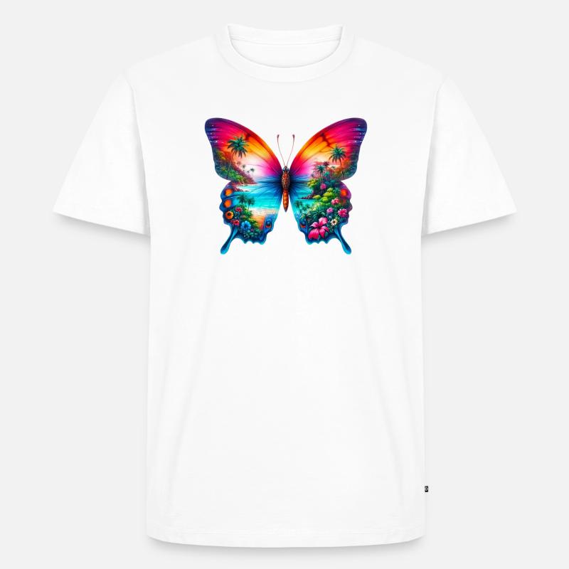 Schmetterling - Männer Premium Bio T-Shirt - Weiß