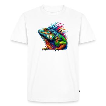 Iguana - Men's Premium Organic T-Shirt - white - Front - Nico (187cm)