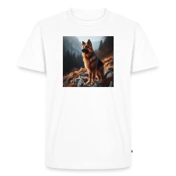 German Shepherd Art - Men's Premium Organic T-Shirt - white - Front - Nico (187cm)