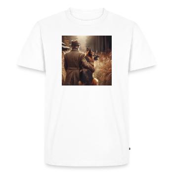 German Shepherd Art - Men's Premium Organic T-Shirt - white - Front - Nico (187cm)