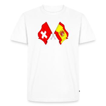 Flag of Switzerland and flag of Spain - Men's Premium Organic T-Shirt - white - Front - Nico (187cm)