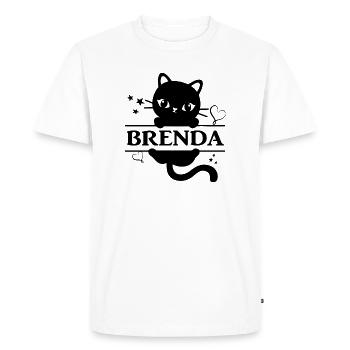 t-shirt Brenda cat Katze cat chat gato neko - Men's Premium Organic T-Shirt - white - Front - Nico (187cm)