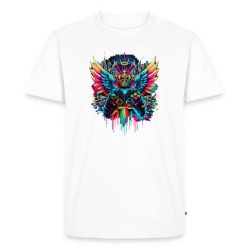 Gaming King Controller Wings Graffiti - Men's Premium Organic T-Shirt - white - Front - Nico (187cm)