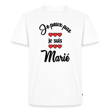JE PEUX PAS. MARIE. FUTUR MARIE. EVJF. TEAM. TEAM - T-shirt Premium bio Homme - blanc - Devant - Nico (187cm)