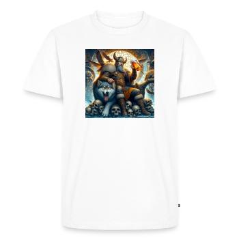 Viking with a wolf - Men's Premium Organic T-Shirt - white - Front - Nico (187cm)