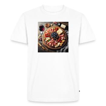 Jambon serrano et fromage - T-shirt Premium bio Homme - blanc - Devant - Nico (187cm)
