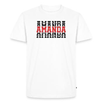 Amanda t-shirt t-shirt gift idea stacked text - Men's Premium Organic T-Shirt - white - Front - Nico (187cm)