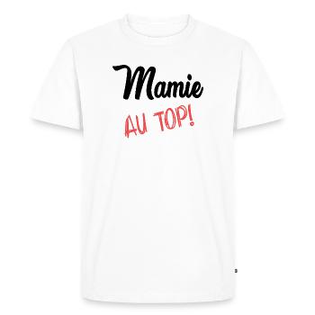 MAMIE - T-shirt Premium bio Homme - blanc - Devant - Nico (187cm)