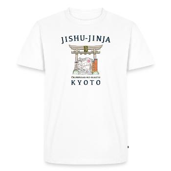 Kyoto au Japon, Jishu-Jinja, Kami pour l’amour, Torii - T-shirt Premium bio Homme - blanc - Devant - Nico (187cm)