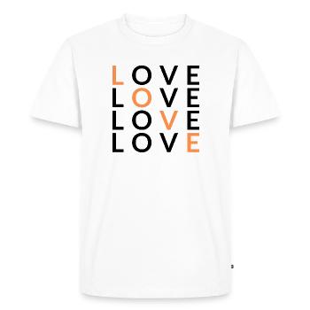 4 AMOUR orange - T-shirt Premium bio Homme - blanc - Devant - Nico (187cm)