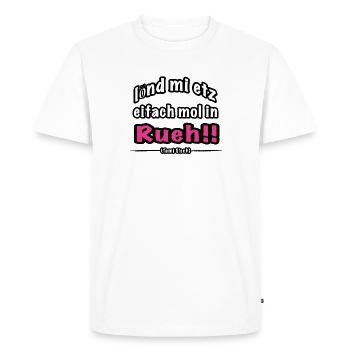 lönd mi etz eifach mol in Rueh - Men's Premium Organic T-Shirt - white - Front - Nico (187cm)