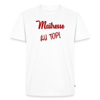 THANK YOU. MISTRESS. THANK YOU MISTRESS. MISTRESS - Men's Premium Organic T-Shirt - white - Front - Nico (187cm)