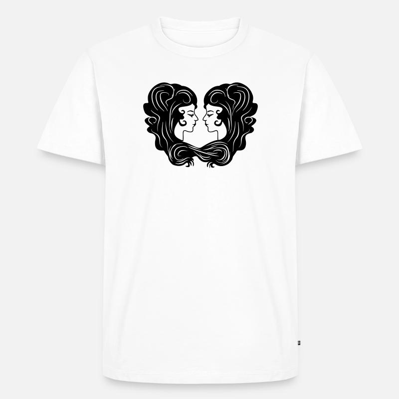 Sternzeichen-Bild Zwillinge - Männer Premium Bio T-Shirt - Weiß