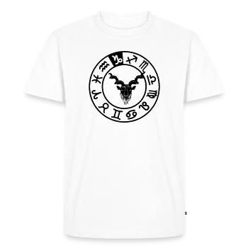 Signe du zodiaque Capricorne dans le cercle des douze signes - T-shirt Premium bio Homme - blanc - Devant - Nico (187cm)