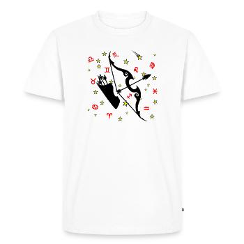 Sign Zodiac sign star logo Sagittarius - Men's Premium Organic T-Shirt - white - Front - Nico (187cm)