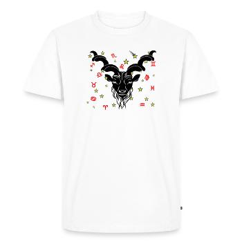 Signe du zodiaque signe étoile logo Capricorne - T-shirt Premium bio Homme - blanc - Devant - Nico (187cm)