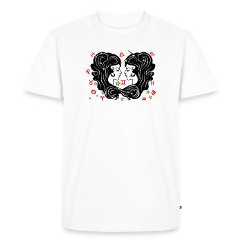 Signe du zodiaque signe étoile logo Gémeaux - T-shirt Premium bio Homme - blanc - Devant - Nico (187cm)