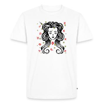 Signe du zodiaque signe étoile logo Vierge - T-shirt Premium bio Homme - blanc - Devant - Nico (187cm)