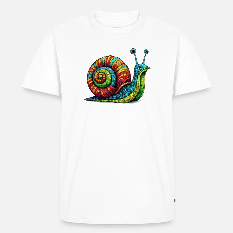 Schnecke - Männer Premium Bio T-Shirt - Weiß