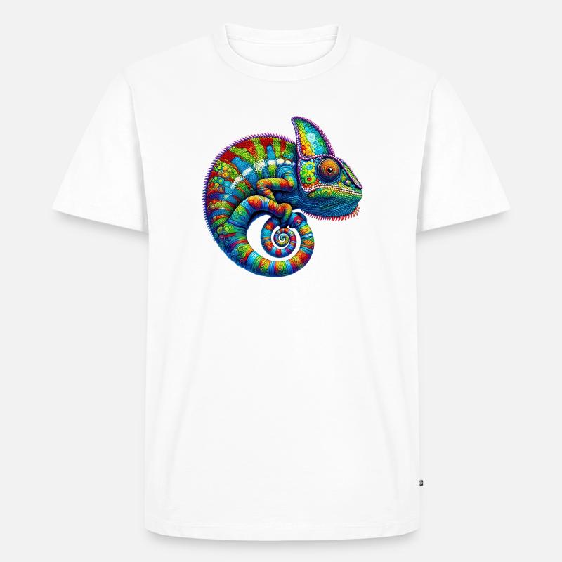 Chamäleon - Männer Premium Bio T-Shirt - Weiß
