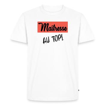THANK YOU. MISTRESS. THANK YOU MISTRESS. MISTRESS - Men's Premium Organic T-Shirt - white - Front - Nico (187cm)