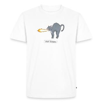 Chat-lumeau - T-shirt Premium bio Homme - blanc - Devant - Nico (187cm)