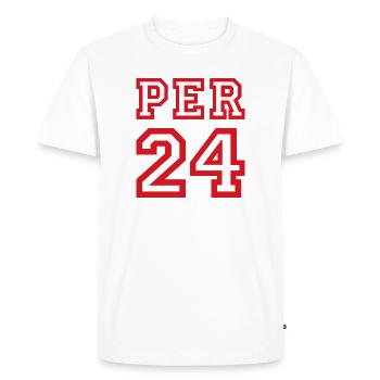 Pérou - T-shirt Premium bio Homme - blanc - Devant - Nico (187cm)
