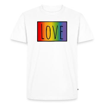 T-shirt CSD Regenbogen Love - T-shirt Premium bio Homme - blanc - Devant - Nico (187cm)