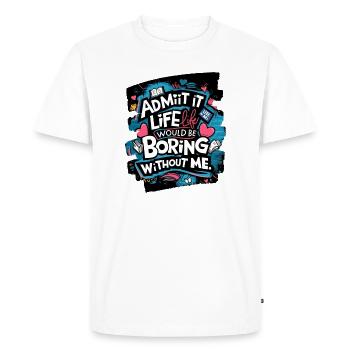 Livre d’histoires de vie et art du cœur - T-shirt Premium bio Homme - blanc - Devant - Nico (187cm)
