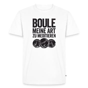 La boule est mon super pouvoir ! Joueur de boule - T-shirt Premium bio Homme - blanc - Devant - Nico (187cm)