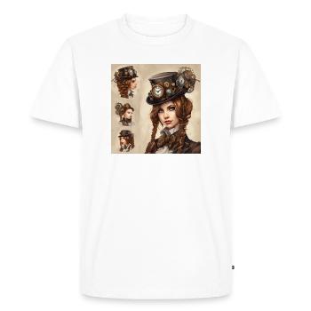 Beautiful girl in steampunk style - Men's Premium Organic T-Shirt - white - Front - Nico (187cm)