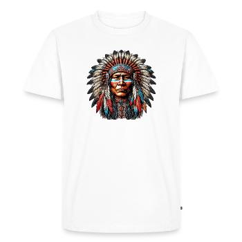 American Indian American Red Skin - Men's Premium Organic T-Shirt - white - Front - Nico (187cm)
