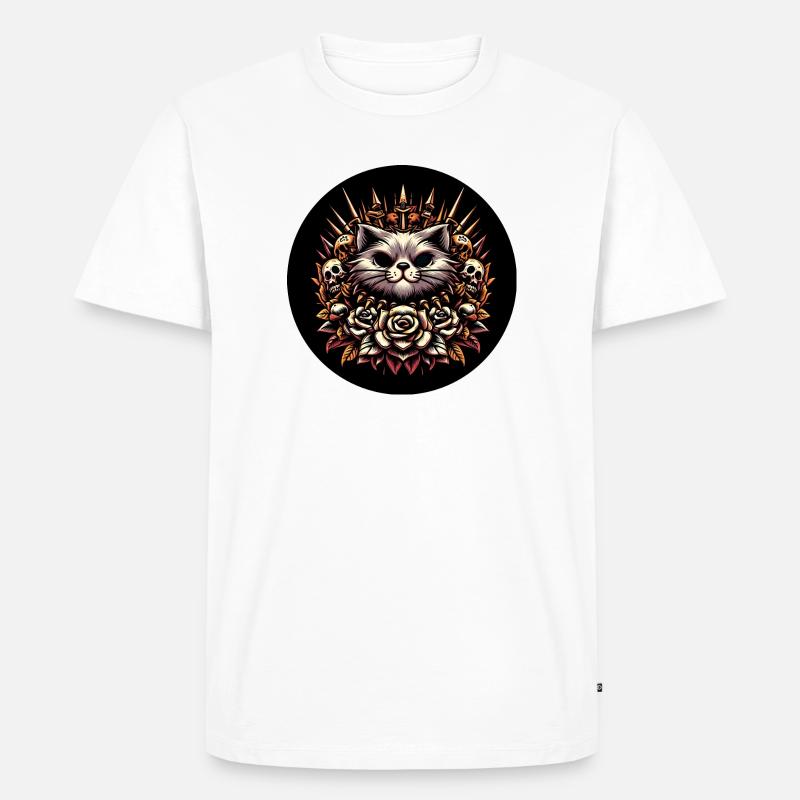 Evil cat - Männer Premium Bio T-Shirt - Weiß