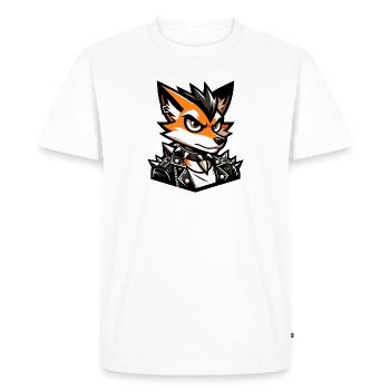 A cartoon style punk rock fox - Men's Premium Organic T-Shirt - white - Front - Nico (187cm)
