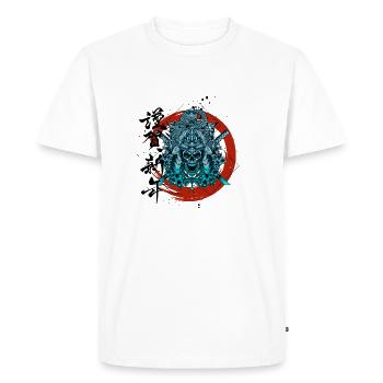 Samurai - Men's Premium Organic T-Shirt - white - Front - Nico (187cm)