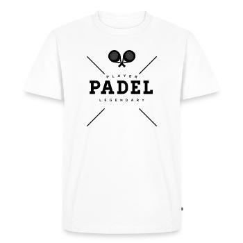 Padel Sport - T-shirt Premium bio Homme - blanc - Devant - Nico (187cm)