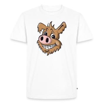 Chien cochon fidèle - T-shirt Premium bio Homme - blanc - Devant - Nico (187cm)