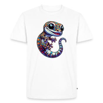 Gecko - T-shirt Premium bio Homme - blanc - Devant - Nico (187cm)
