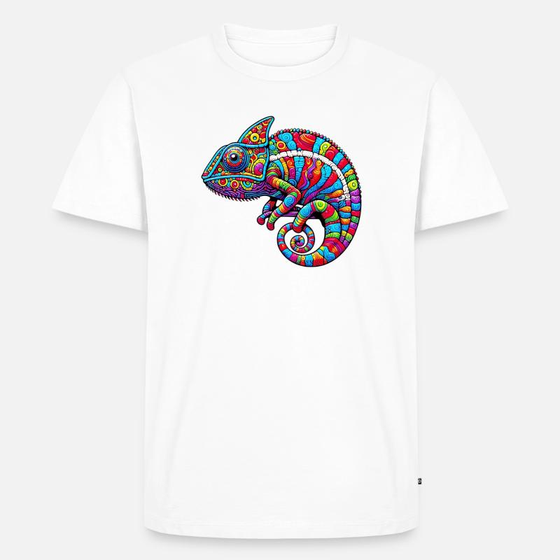 Chamäleon - Männer Premium Bio T-Shirt - Weiß