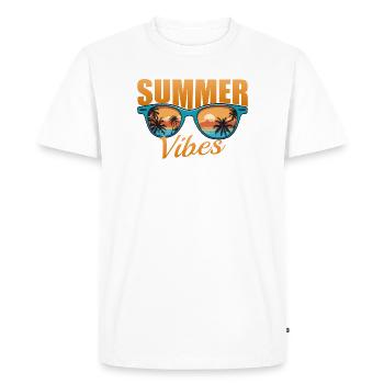 Vibrations estivales - T-shirt Premium bio Homme - blanc - Devant - Nico (187cm)