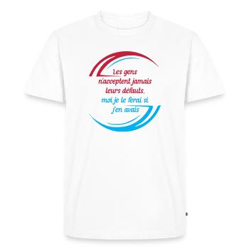 People's Faults - Men's Premium Organic T-Shirt - white - Front - Nico (187cm)