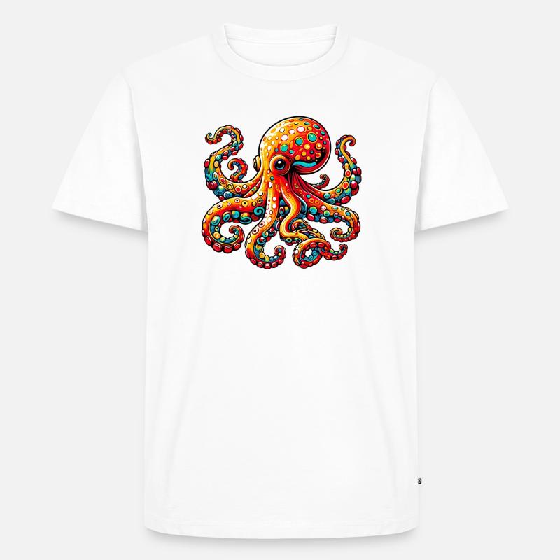 Krake - Männer Premium Bio T-Shirt - Weiß
